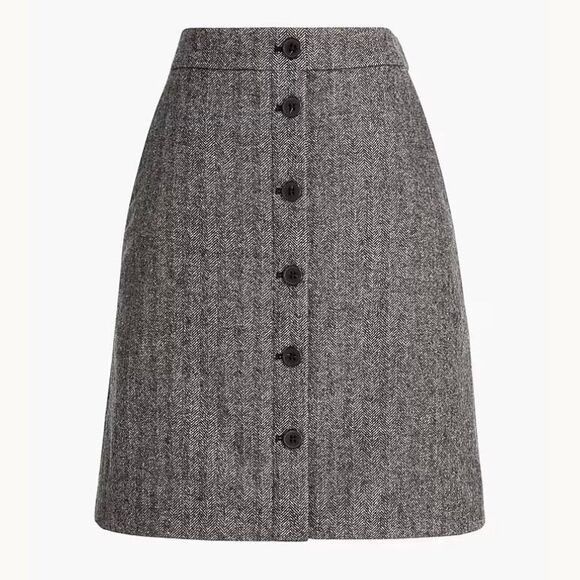 J. Crew Wool Blend Herringbone Skirt size 6 - Picture 1 of 8